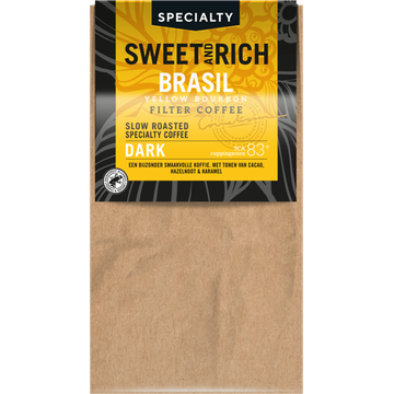 Specialty pecialty Brasil Yellow Bourbon Filter Coffee Dark 250 g bij Jumbo