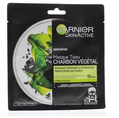 Garnier Skinactive tissue masker met charcoal 1 Stuk