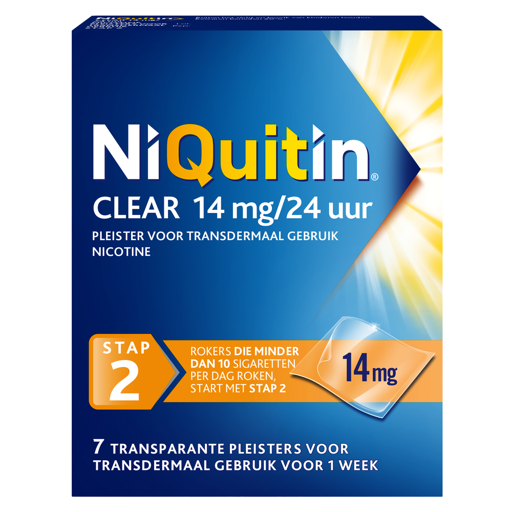 Niquitin Clear Pleisters 14mg Stap 2