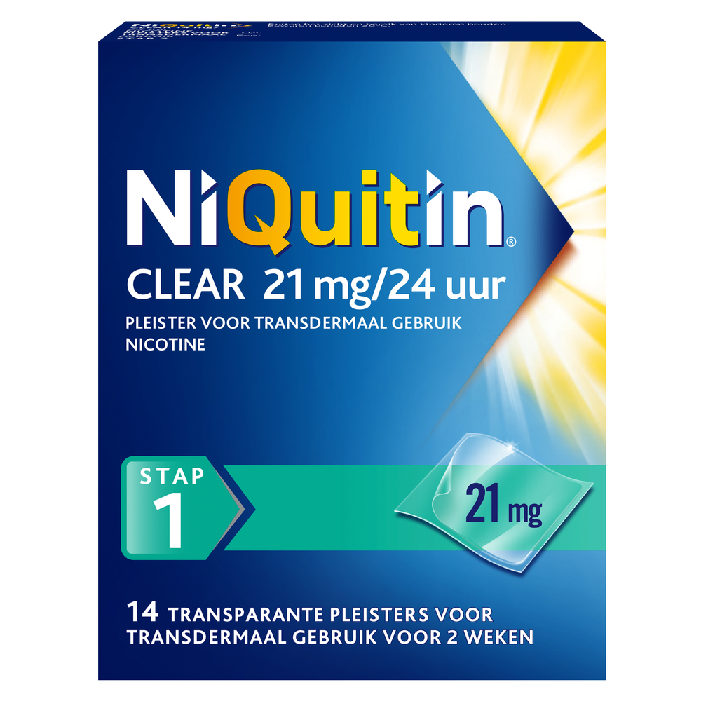 Niquitin Clear Pleisters 21mg Stap 1