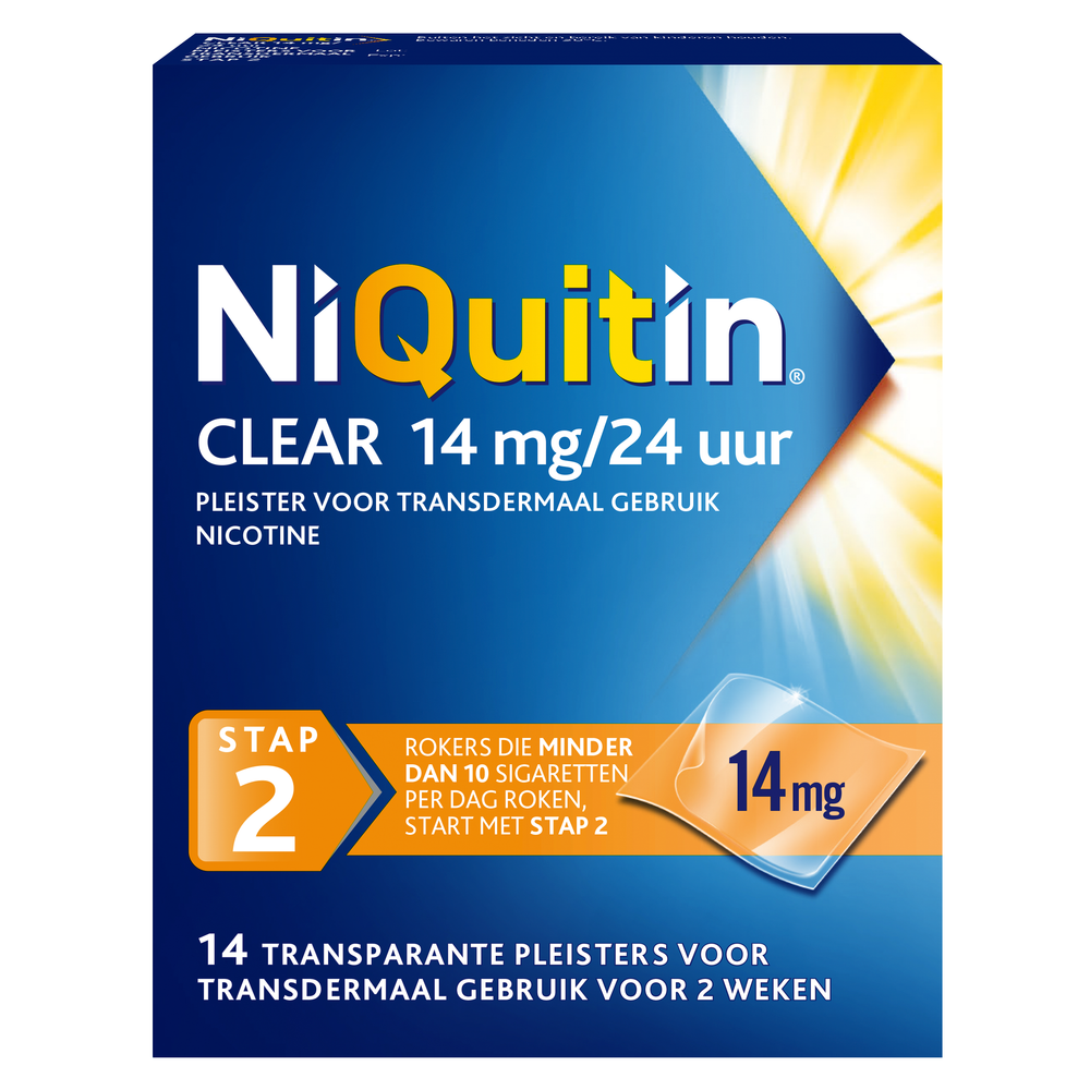 Niquitin Clear Pleisters 14mg Stap 2