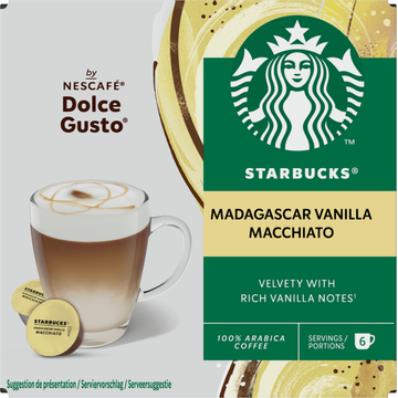 Starbucks tarbucks by Nescafe Dolce Gusto Madagascar Vanilla Macchiato 12 koffiecups bij Jumbo