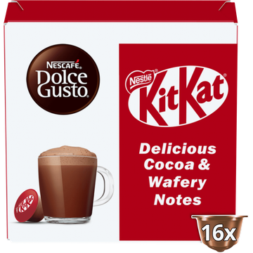 Nescafe ESCAFÉ Dolce Gusto, Chocolademelk Capsules KitKat, 16 cups, 256 gr bij Jumbo