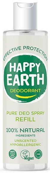 Happy Earth Pure deo spray unscented - navulling 300ml