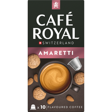 Cafe Royal afe Royal Amaretti Flavoured Coffee 10 Capsules 50 g bij Jumbo