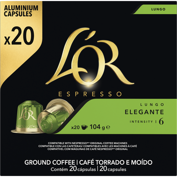 L'or 'OR Espresso Aluminium Capsules Lungo Elegante 20 Stuks 104 g bij Jumbo