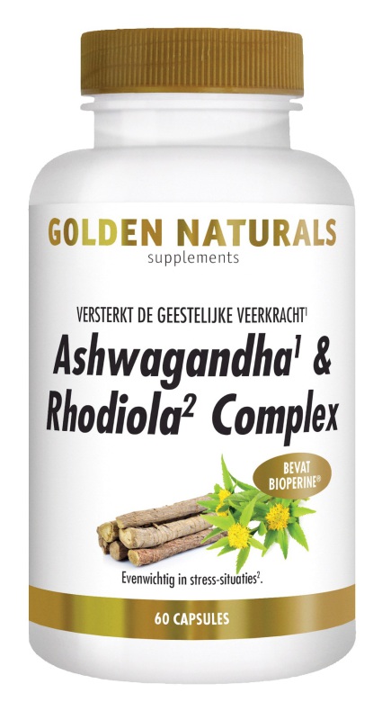 Golden Naturals Ashwaganda & rhodiola complex 60 capsules
