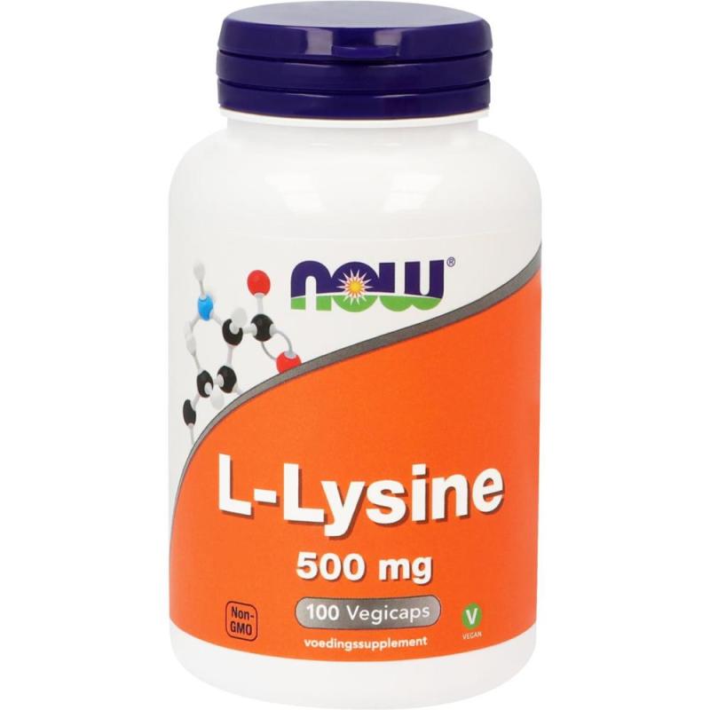 Now L-lysine 500mg 100 Vegicapsules