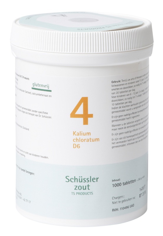 Pfluger Schussler celzout 4 kalium chloratum d6 1000t
