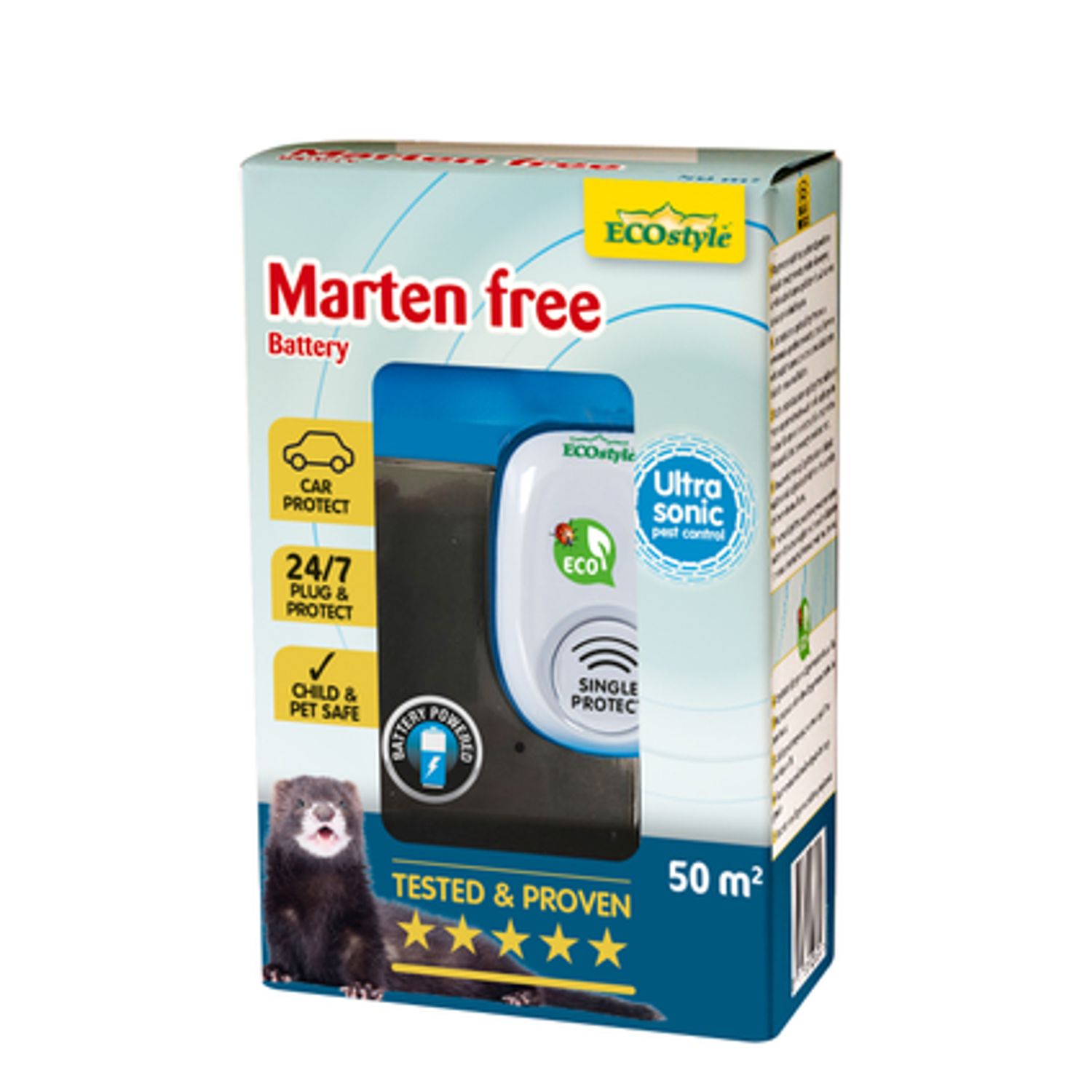 Ecostyle Verjager Marten Free Batterij 50m²