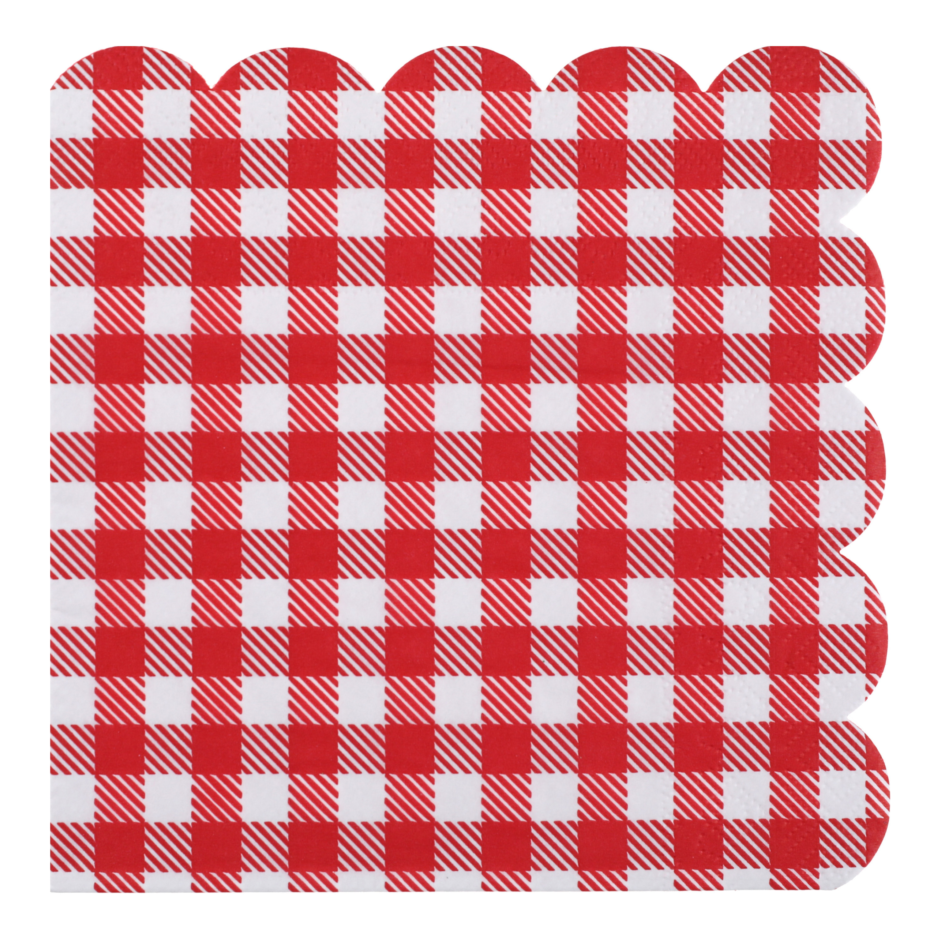 Santex boerenbont Oktoberfest thema servetten - 20x stuks - 16 cm - gingham/vichy print -