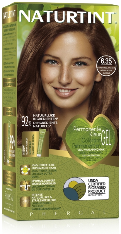 Naturtint Permanente haarkleuring 6.35 intens kaneel/kastanje 170 ML
