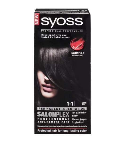 Syoss Color 1-1 zwart permanente haarkleuring 1 stuk