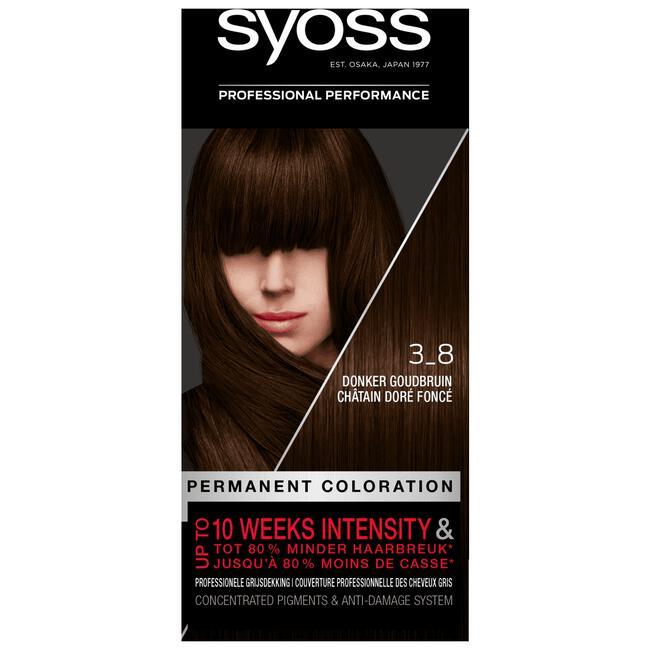 Syoss Cream 3-8 donker goudbruin permanente haarkleuring 1 stuk