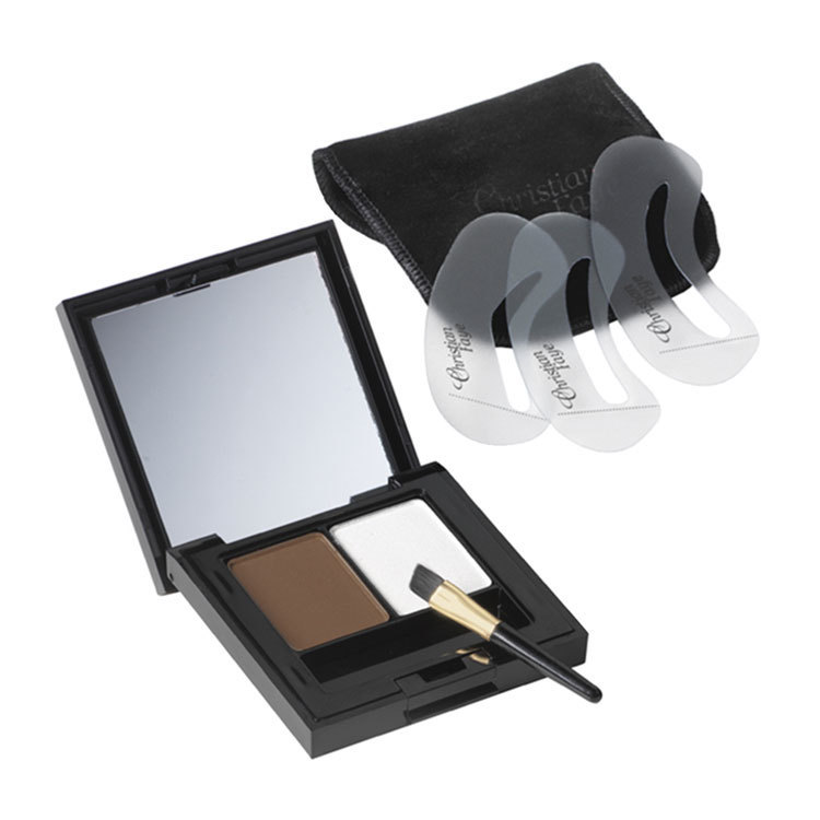Christian Faye Eyebrow make up duo highlighter set dark 1 Stuk