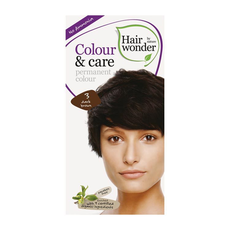 Hairwonder Haarverf color & care dark brown 3 100ml