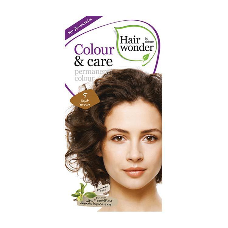 Hairwonder Haarverf color & care light brown 5 100ml