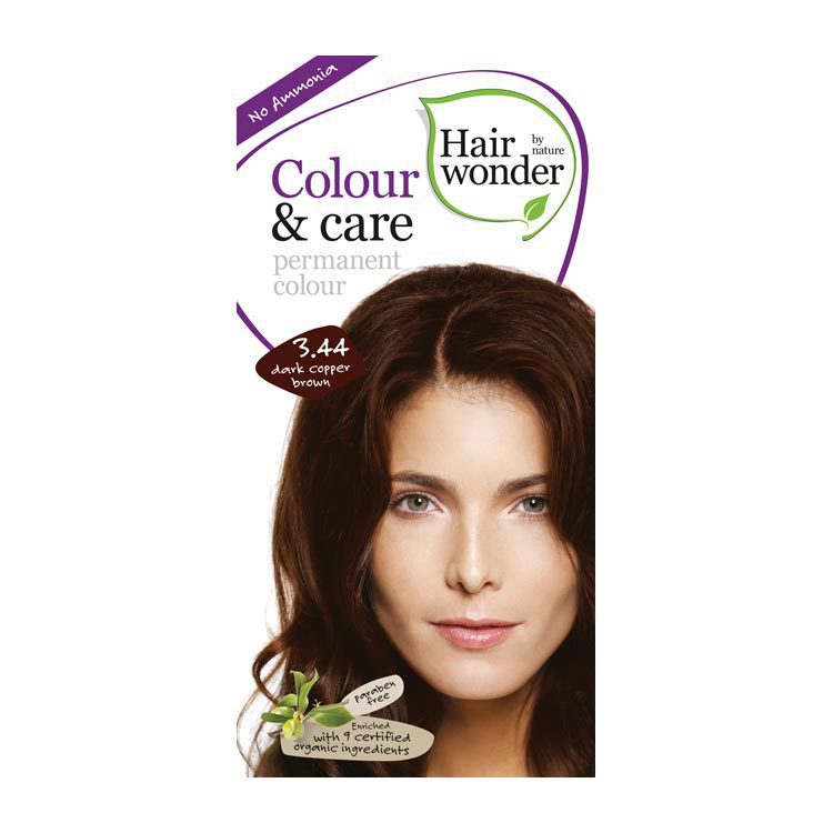 Hairwonder Haarverf colour & care dark copper brown 3.44 100ml