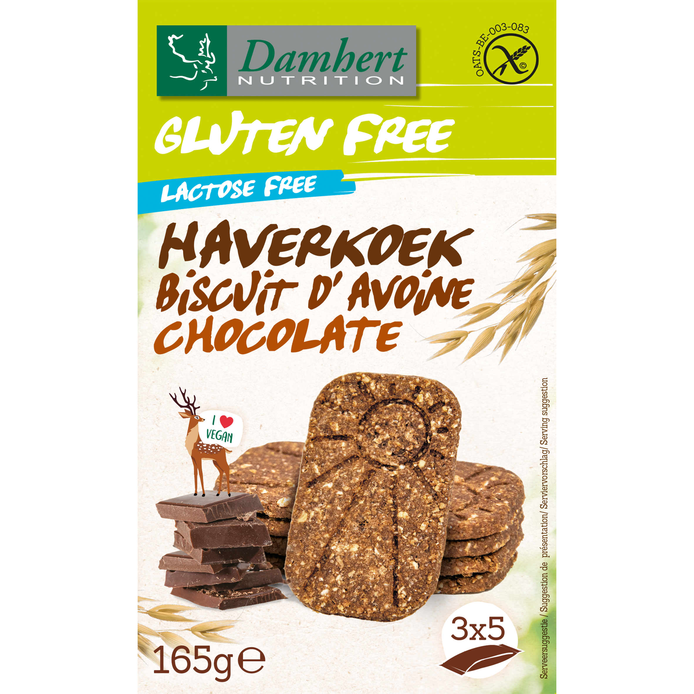 Damhert Gluten Free Haverkoekjes Chocolade