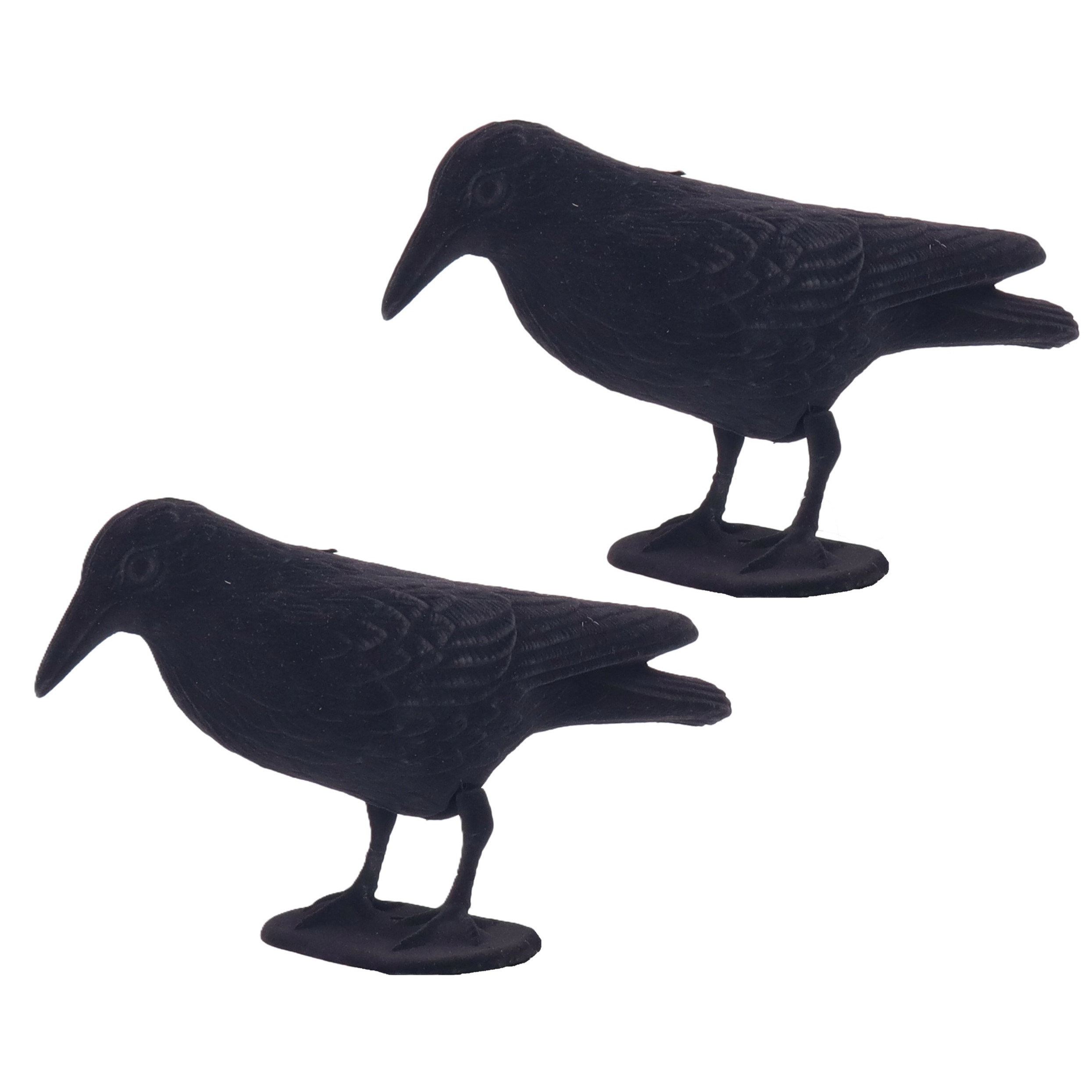 Fiestas Guirca Vogelverjager/vogelverschrikker Raaf/Kraai - 2x - duivenverjagers - zwart - 31 x 20 cm -