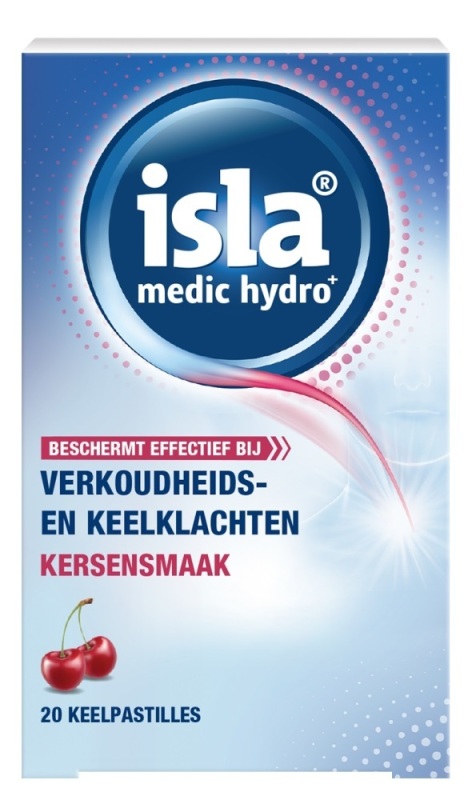 Isla Moos medic hydro+ kersensmaak 20 keelpastilles 1 Stuk