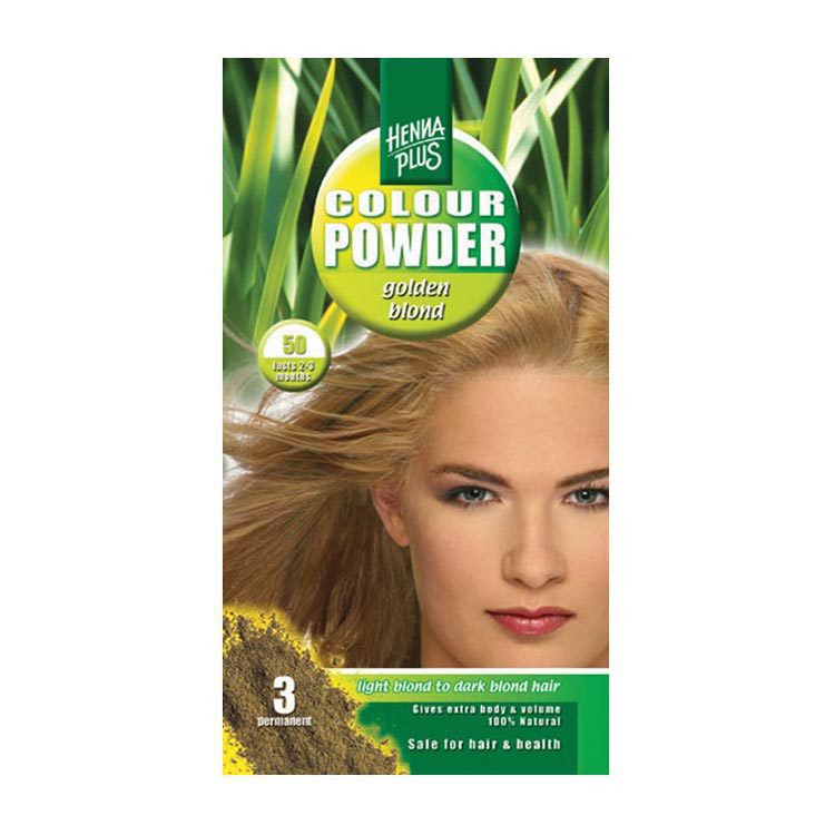 Hennaplus Haarkleuring kleurpoeder 50 goud blond 100g