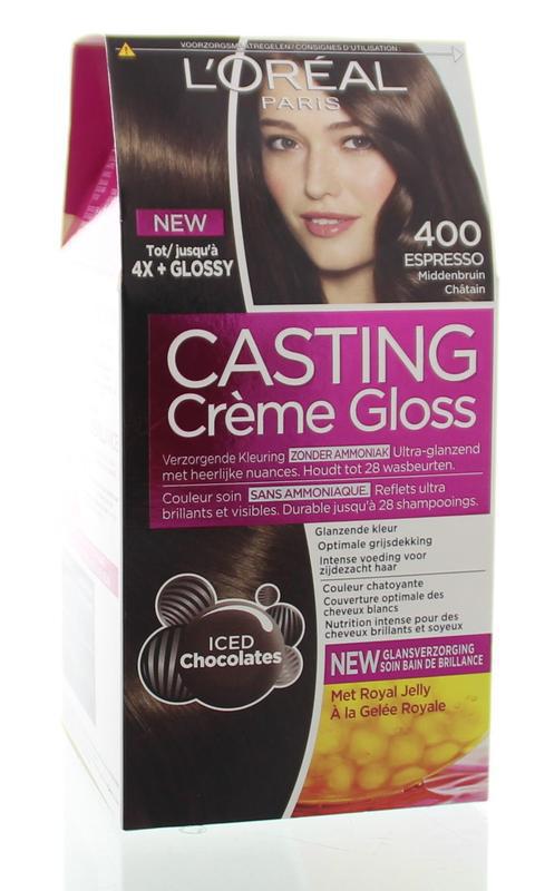 L'Oréal Paris Casting creme gloss 400 midden bruin verp