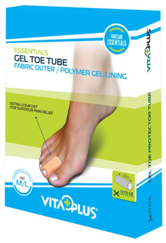 Vitaplus Essentials gel toe tube fabric cap maat m/l 1 Stuk