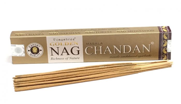 LalaShops Vijayshree Wierook - Golden Nag Chandan - Masala Sandalwood Agarbathi - Groothandel Box - 12x15gr