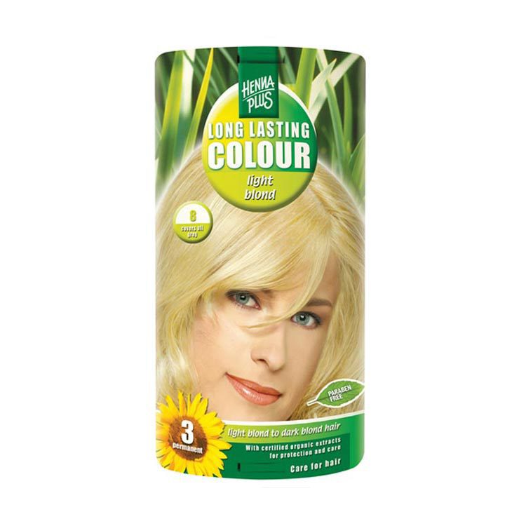 Hennaplus Haarkleuring long lasting colour 8 light blond 100ml