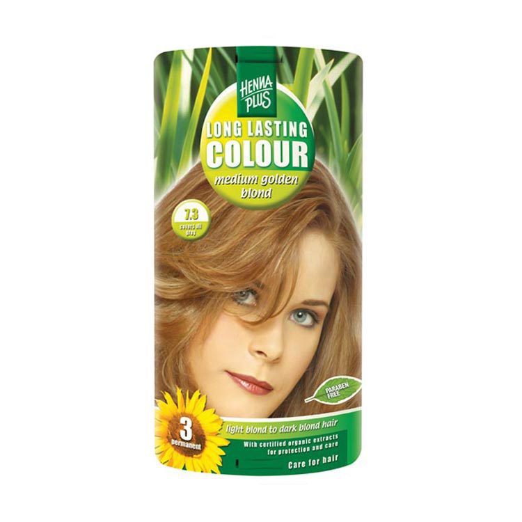 Hennaplus Haarkleuring long lasting colour 7.3 medium gold blond 100ml