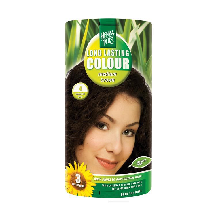 Hennaplus Haarkleuring long lasting colour 4 medium brown 100ml
