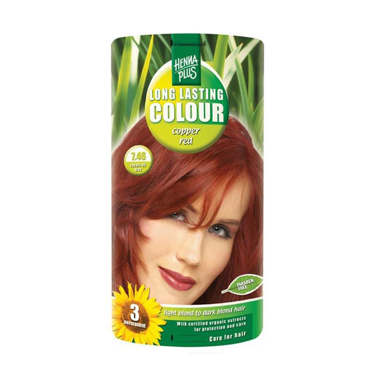 Hennaplus Haarkleuring long lasting colour 7.46 copper red 100ml