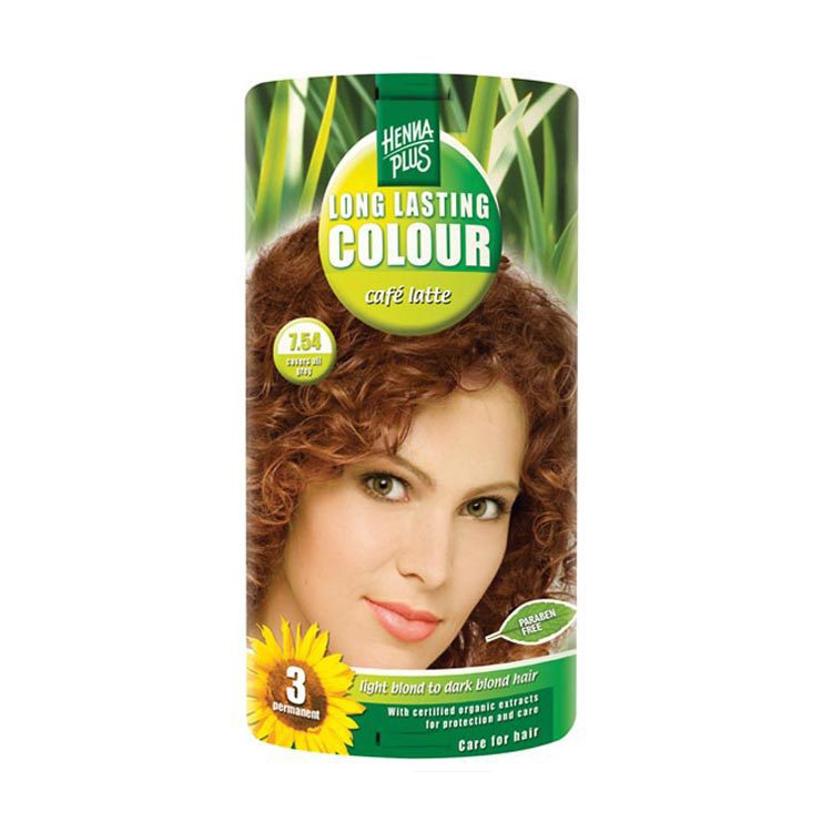 Hennaplus Haarkleuring long lasting colour 7.54 cafe latte 100ml