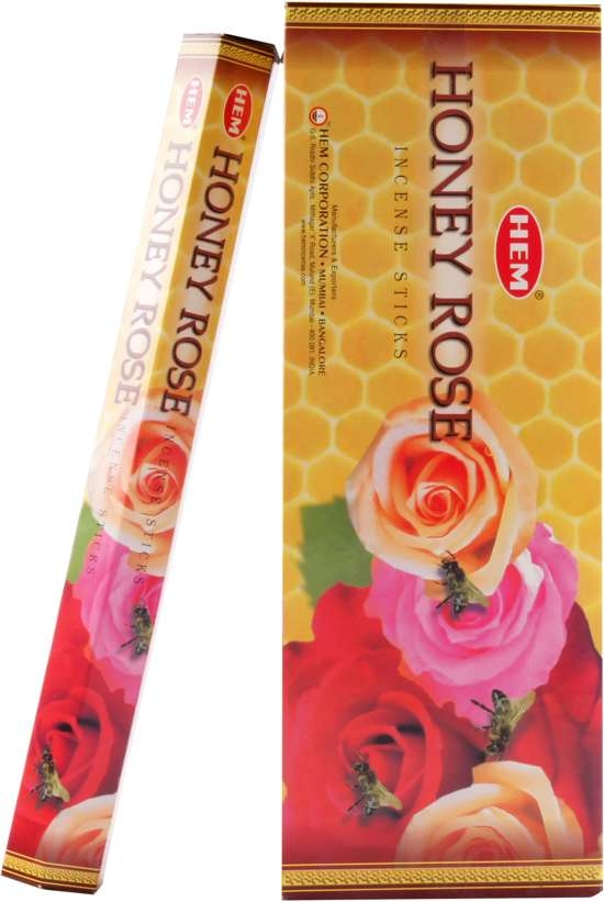 LalaShops HEM Wierook - Honey Rose - Slof / Voordeelbox (6 Pakjes / 120 stokjes)
