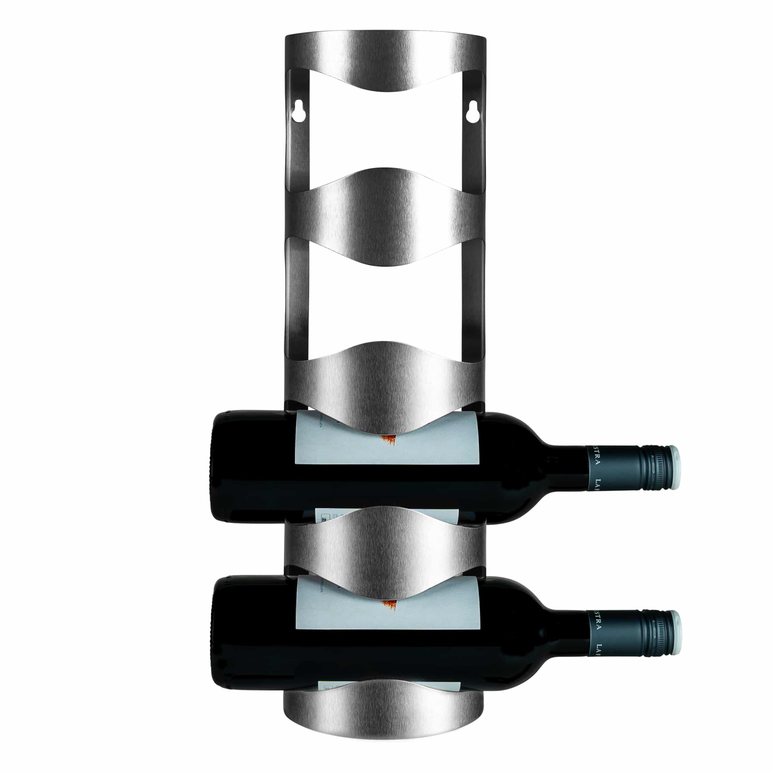 QUVIO Wijnrek voor wand - Voor 4 flessen - Aluminium