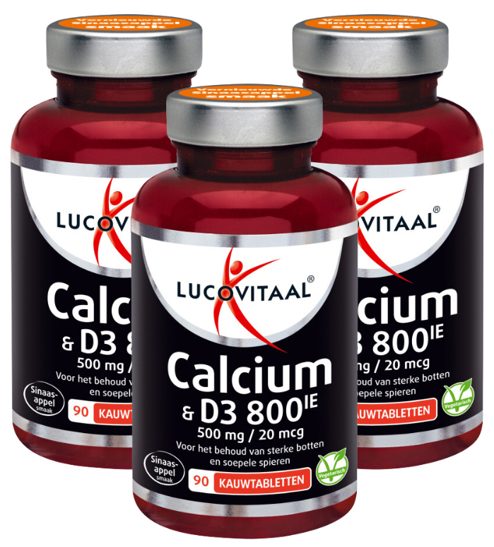 Lucovitaal Calcium 500mg + d3 20 mcg kauwtabletten 270 stuks