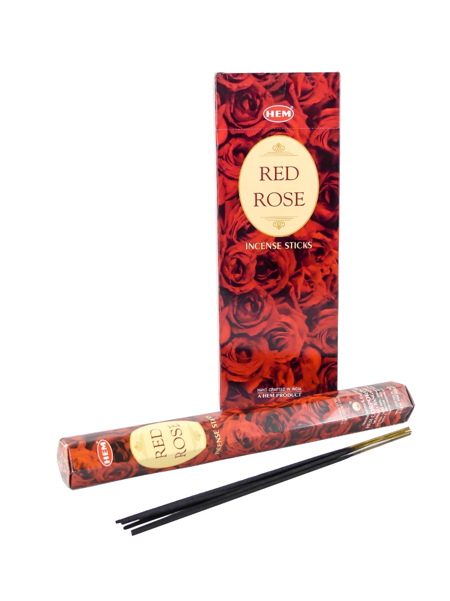 LalaShops HEM Wierook - Red Rose - Slof / Voordeelbox (6 Pakjes / 120 stokjes)