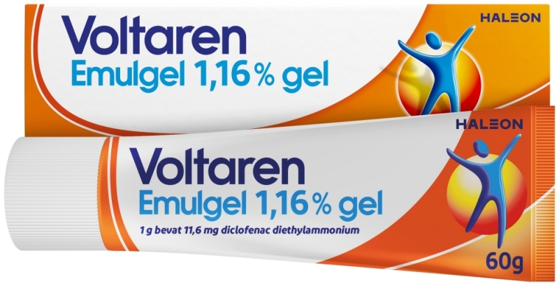 Voltaren Emulgel 1,16% (diclofenac) bij gewrichtspijn in knie en vinger 60 Gram