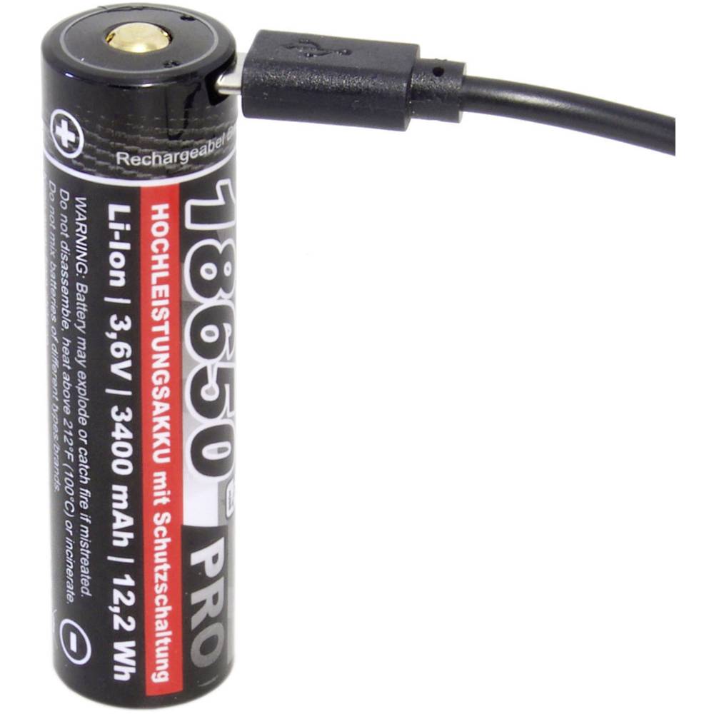 Kraftmax Pro USB Oplaadbare batterij (USB-C) 18650 Li-ion 3.6 V 3400 mAh