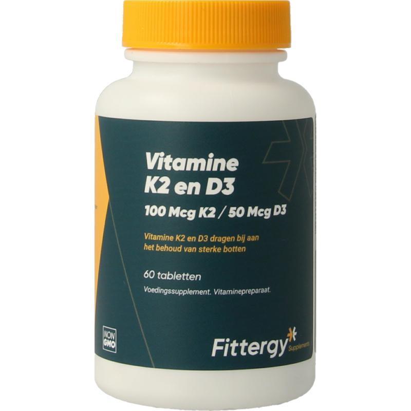 Fittergy K2 (100mcg) en d3 (50mcg) 60 tabletten