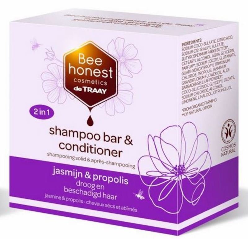 Traay Bee Honest Shampoobar jasmijn & propolis 80 gram