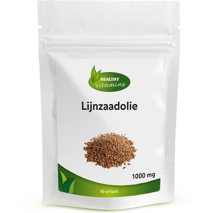 Healthy Vitamins Lijnzaadolie koudgeperst | Omega 3- en 9-vetten | 60 softgels | 1000 mg | Vitaminesperpost.nl