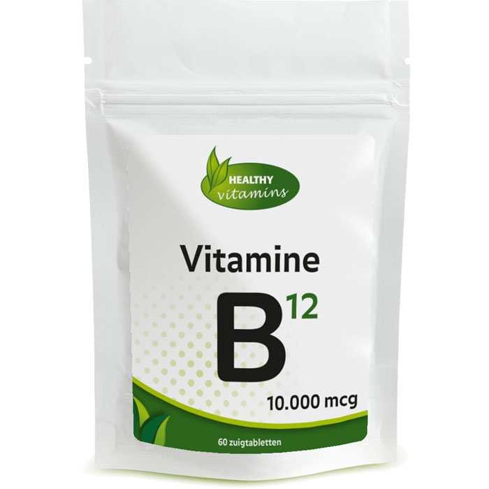 Healthy Vitamins Vitamine B12 10.000 mcg | 60 zuigtabletten | Vitaminesperpost.nl