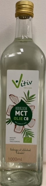 Vitiv Mct olie c8 coconut pure 99% caprylic acid 1000ml