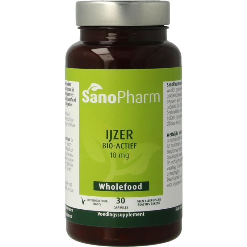 Sanopharm Ijzer 10 mg wholefood 30 Capsules