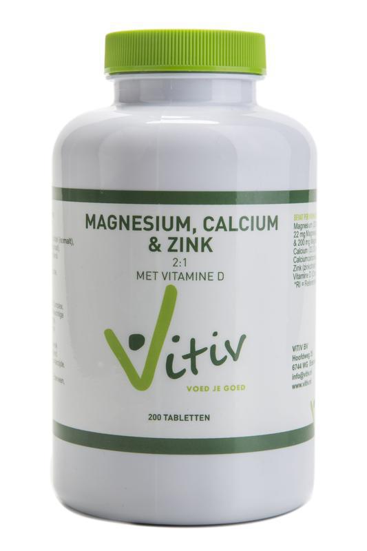 Vitiv Magnesium calcium zink 200 tabletten