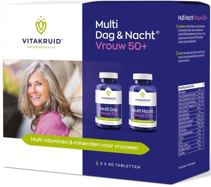 Vitakruid Multi dag & nacht vrouw 50+ 2 x 90 tabletten