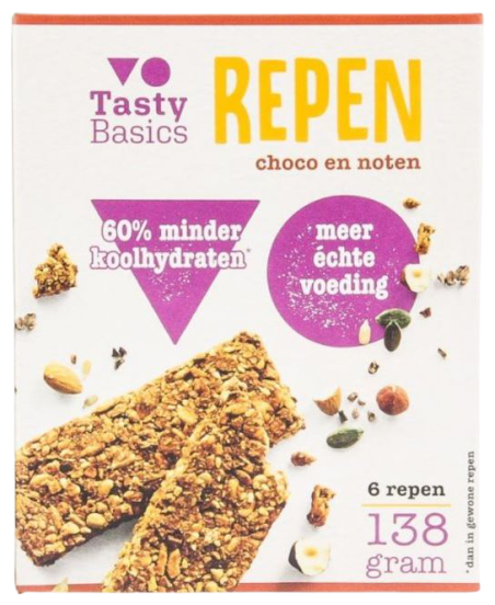 Tastybasics Repen choco en noten 138 gram