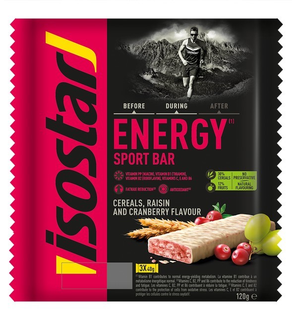 Isostar Energy sportreep cranberry & cereals 120gr